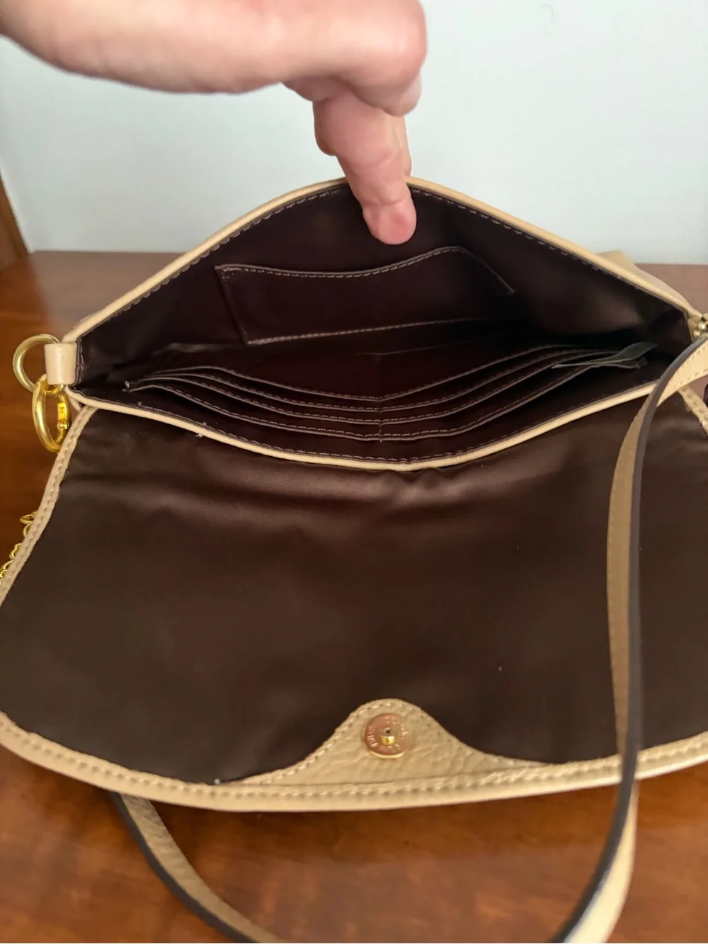 Coach Pebble Leather Shoulder Bag with Gold Butterfly Strap Extender *READ*